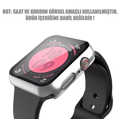 Microsonic Apple Watch Series 7 41mm Kılıf Matte Premium Slim WatchBand Gümüş