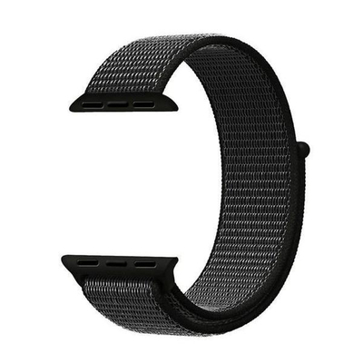 Microsonic Apple Watch Series 7 45mm Hasırlı Kordon Woven Sport Loop Siyah