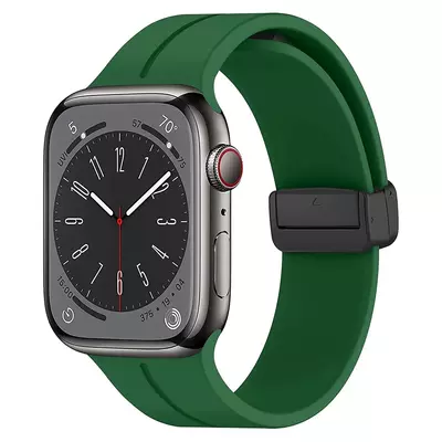 Microsonic Apple Watch Series 7 45mm Kordon Ribbon Line Yeşil