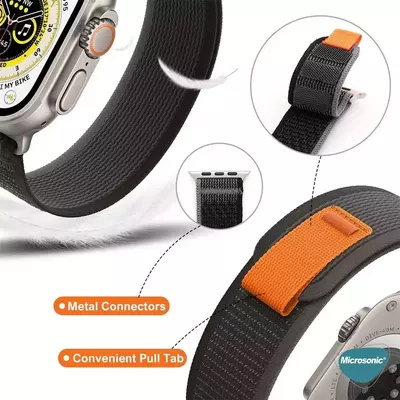 Microsonic Apple Watch Series 7 45mm Kordon Trail Loop Bej