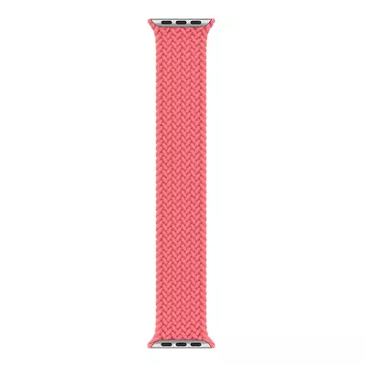 Microsonic Apple Watch Series 8 41mm Kordon, (Small Size, 127mm) Braided Solo Loop Band Pembe