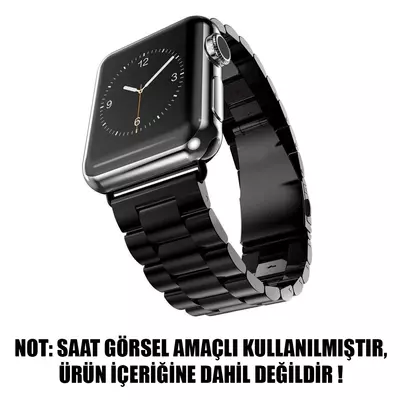 Microsonic Apple Watch Series 8 41mm Metal Stainless Steel Kordon Siyah