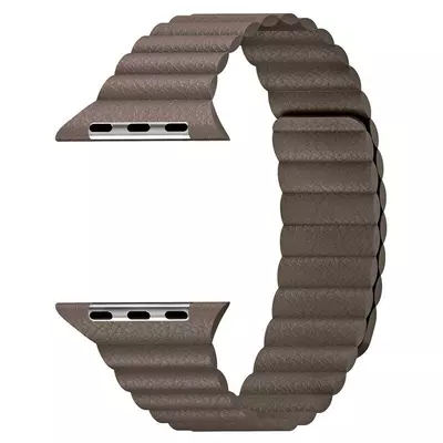Microsonic Apple Watch Series 8 41mm Twist Leather Loop Kordon Kahverengi