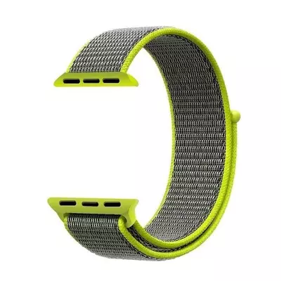 Microsonic Apple Watch Series 8 45mm Hasırlı Kordon Woven Sport Loop Koyu Yeşil