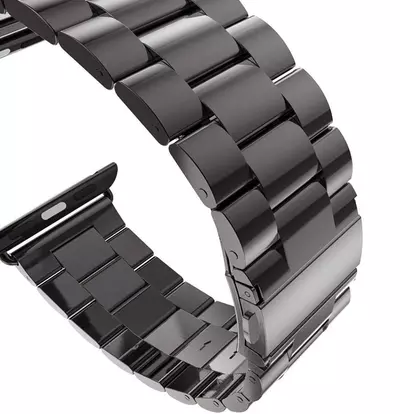 Microsonic Apple Watch Series 8 45mm Metal Stainless Steel Kordon Siyah