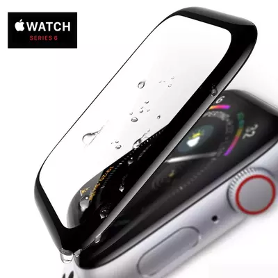 Microsonic Apple Watch Series 8 45mm Tam Kaplayan Temperli Cam Ekran Koruyucu Siyah