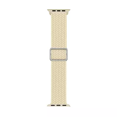 Microsonic Apple Watch Series 9 41mm Kordon Braided Loop Band Bej