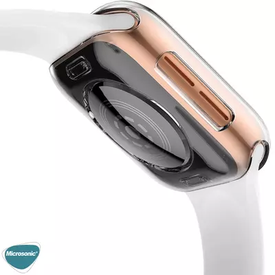 Microsonic Apple Watch Ultra Kılıf 360 Full Round Soft Silicone Şeffaf