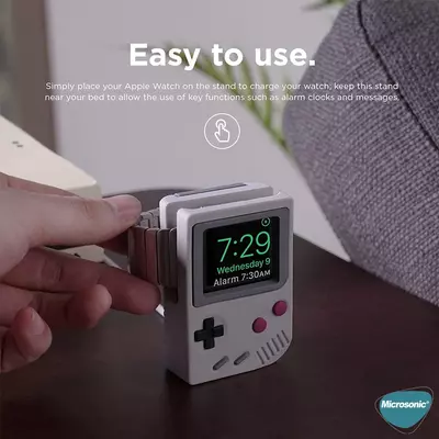 Microsonic Apple Watch Ultra Masaüstü Şarj Standı Gameboy Gri
