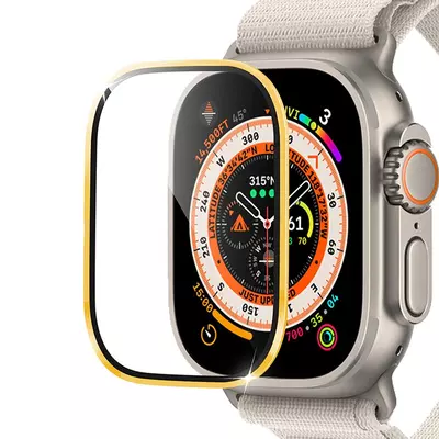 Microsonic Apple Watch Ultra Tam Kaplayan Cam Ekran Koruyucu V2 Gold