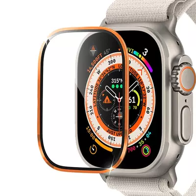 Microsonic Apple Watch Ultra Tam Kaplayan Cam Ekran Koruyucu V2 Turuncu