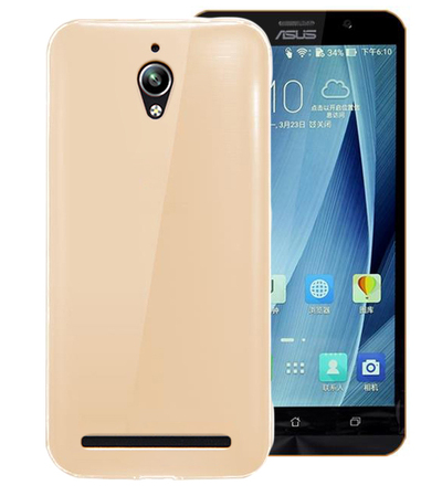 Microsonic Asus Zenfone Go Kılıf Transparent Soft Gold