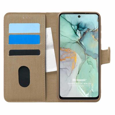 Microsonic General Mobile GM 22 Kılıf Fabric Book Wallet Gold