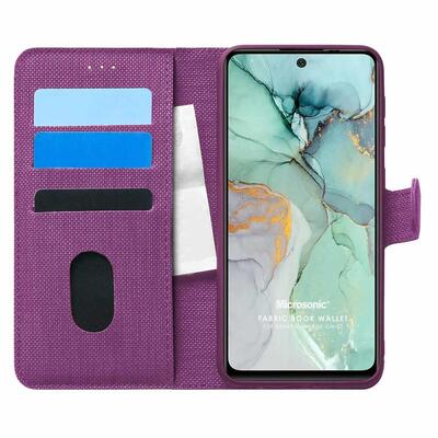 Microsonic General Mobile GM 22 Kılıf Fabric Book Wallet Mor