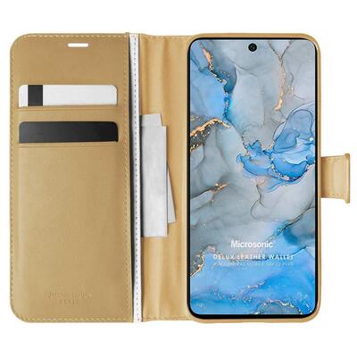 Microsonic General Mobile GM 22 Plus Kılıf Delux Leather Wallet Gold