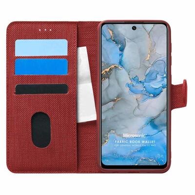 Microsonic General Mobile GM 22 Pro Kılıf Fabric Book Wallet Kırmızı