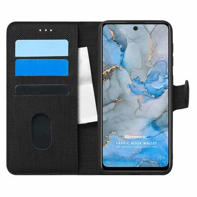 Microsonic General Mobile GM 22 Pro Kılıf Fabric Book Wallet Siyah