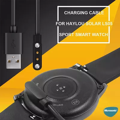 Microsonic Haylou Solar LS05 Manyetik USB Şarj Kablosu Siyah