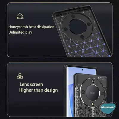 Microsonic Honor X9A Kılıf Deri Dokulu Silikon Siyah