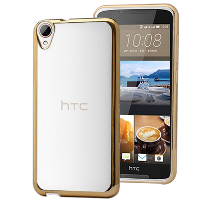 Microsonic HTC Desire 828 Kılıf Skyfall Transparent Clear Gold