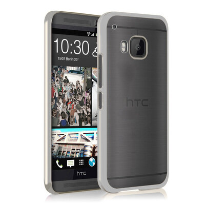 Microsonic HTC One M9 Kılıf Skyfall Transparent Clear Gümüş