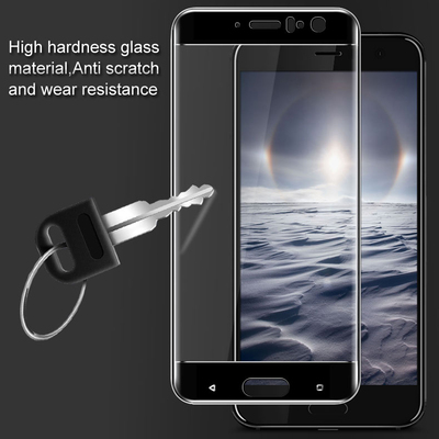 Microsonic HTC U11 Kavisli Temperli Cam Ekran Koruyucu Film Siyah