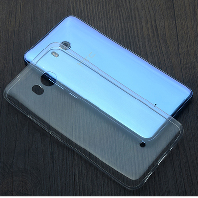 Microsonic HTC U11 Kılıf Transparent Soft Mavi