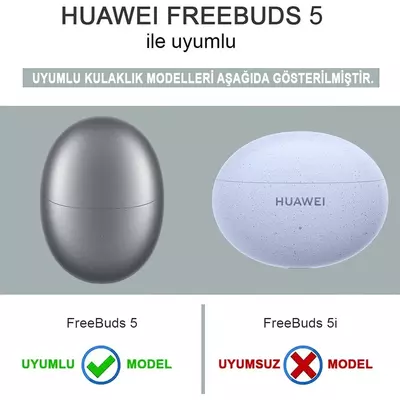 Microsonic Huawei FreeBuds 5 Mat Silikon Kılıf Lavanta Grisi