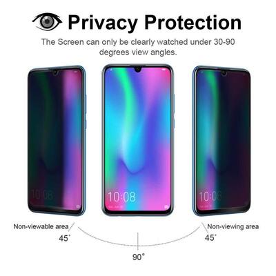 Microsonic Huawei Honor 10 Lite Invisible Privacy Kavisli Ekran Koruyucu Siyah