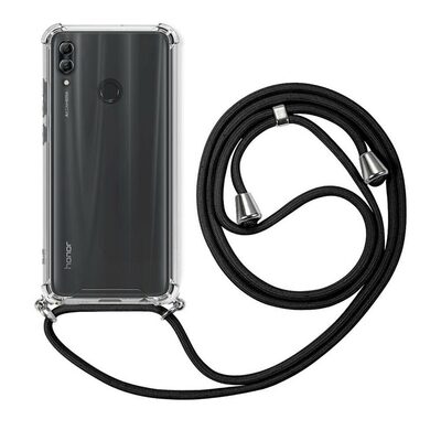 Microsonic Huawei Honor 10 Lite Kılıf Neck Lanyard Siyah