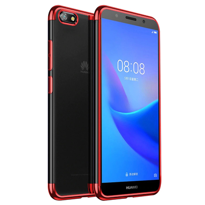 Microsonic Huawei Honor 7S Kılıf Skyfall Transparent Clear Kırmızı