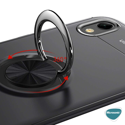 Microsonic Huawei Honor 8S Kılıf Kickstand Ring Holder Lacivert