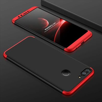 Microsonic Huawei Honor 9 Lite Kılıf Double Dip 360 Protective AYS Siyah - Kırmızı