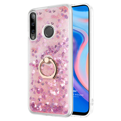 Microsonic Huawei Honor 9X Kılıf Glitter Liquid Holder Pembe