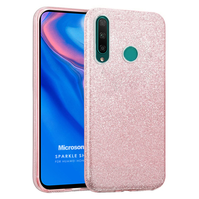 Microsonic Huawei Honor 9X Kılıf Sparkle Shiny Rose Gold