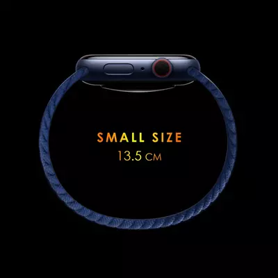 Microsonic Huawei Honor Magic Watch 2 42mm Kordon, (Small Size, 135mm) Braided Solo Loop Band Lacivert