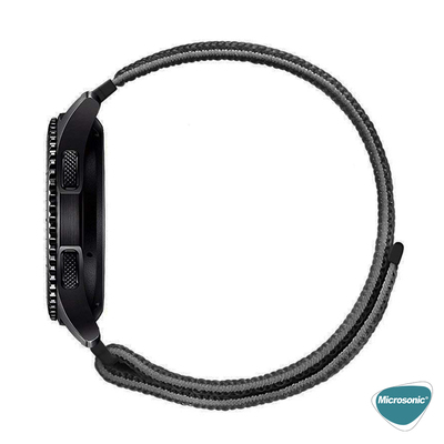 Microsonic Huawei Honor Magic Watch 2 46mm Hasırlı Kordon Woven Sport Loop Siyah
