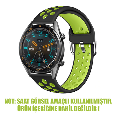 Microsonic Huawei Honor Magic Watch 2 46mm Rainbow Sport Band Kordon Siyah Yeşil