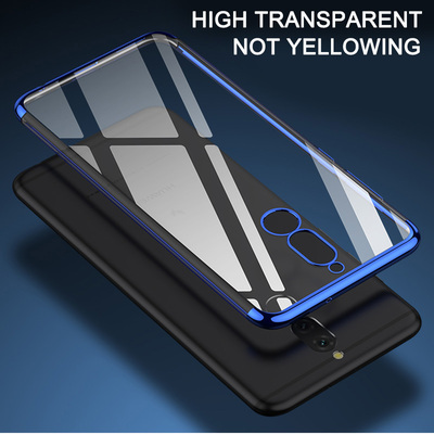 Microsonic Huawei Mate 10 Lite Kılıf Skyfall Transparent Clear Gold