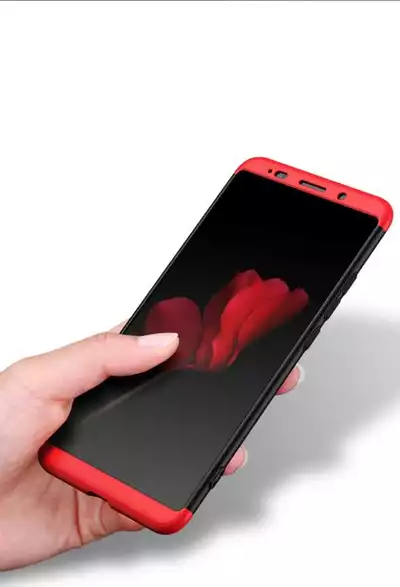 Microsonic Huawei Mate 10 Pro Kılıf Double Dip 360 Protective Siyah Kırmızı