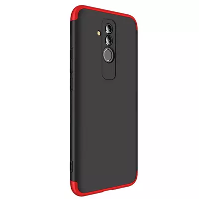 Microsonic Huawei Mate 20 Lite Kılıf Double Dip 360 Protective Siyah Kırmızı