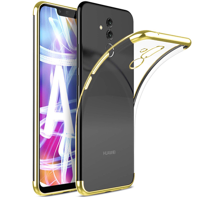 Microsonic Huawei Mate 20 Lite Kılıf Skyfall Transparent Clear Gold