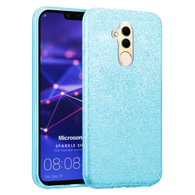 Microsonic Huawei Mate 20 Lite Kılıf Sparkle Shiny Mavi