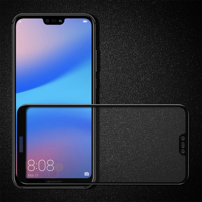 Microsonic Huawei Mate 20 Pro Kavisli Temperli Cam Ekran Koruyucu Film Siyah