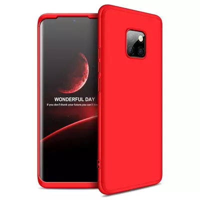 Microsonic Huawei Mate 20 Pro Kılıf Double Dip 360 Protective Kırmızı