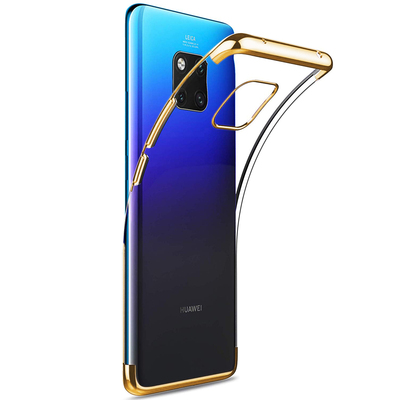 Microsonic Huawei Mate 20 Pro Kılıf Skyfall Transparent Clear Gold
