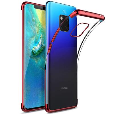 Microsonic Huawei Mate 20 Pro Kılıf Skyfall Transparent Clear Kırmızı