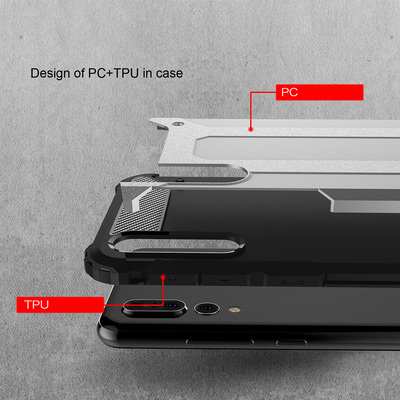 Microsonic Huawei Mate 20 Pro Kılıf Rugged Armor Mavi