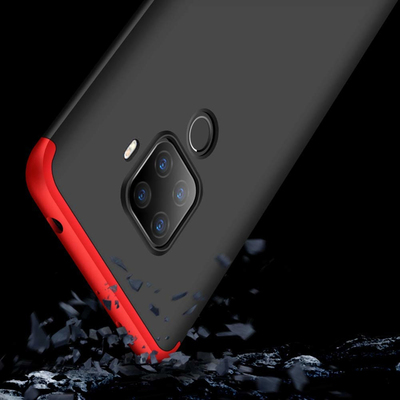Microsonic Huawei Mate 30 Lite Kılıf Double Dip 360 Protective AYS Siyah - Kırmızı