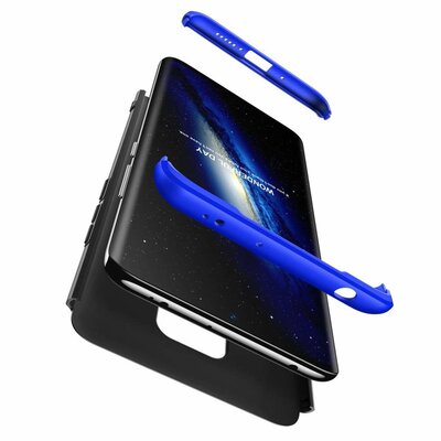 Microsonic Huawei Mate 30 Lite Kılıf Double Dip 360 Protective AYS Siyah - Mavi